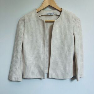 Circolo 1901 cotton blazer textured cream  ivory  open jacket bolero 40 small